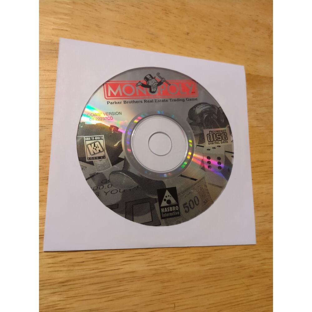 Monopoly CD-ROM for Windows 95 (PC, 1996) - Disc Only